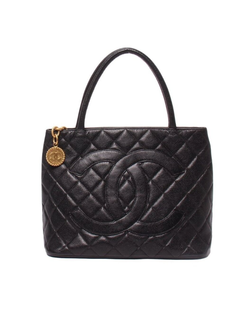 Chanel Tote Bag Gold Caviar Leather Reissue